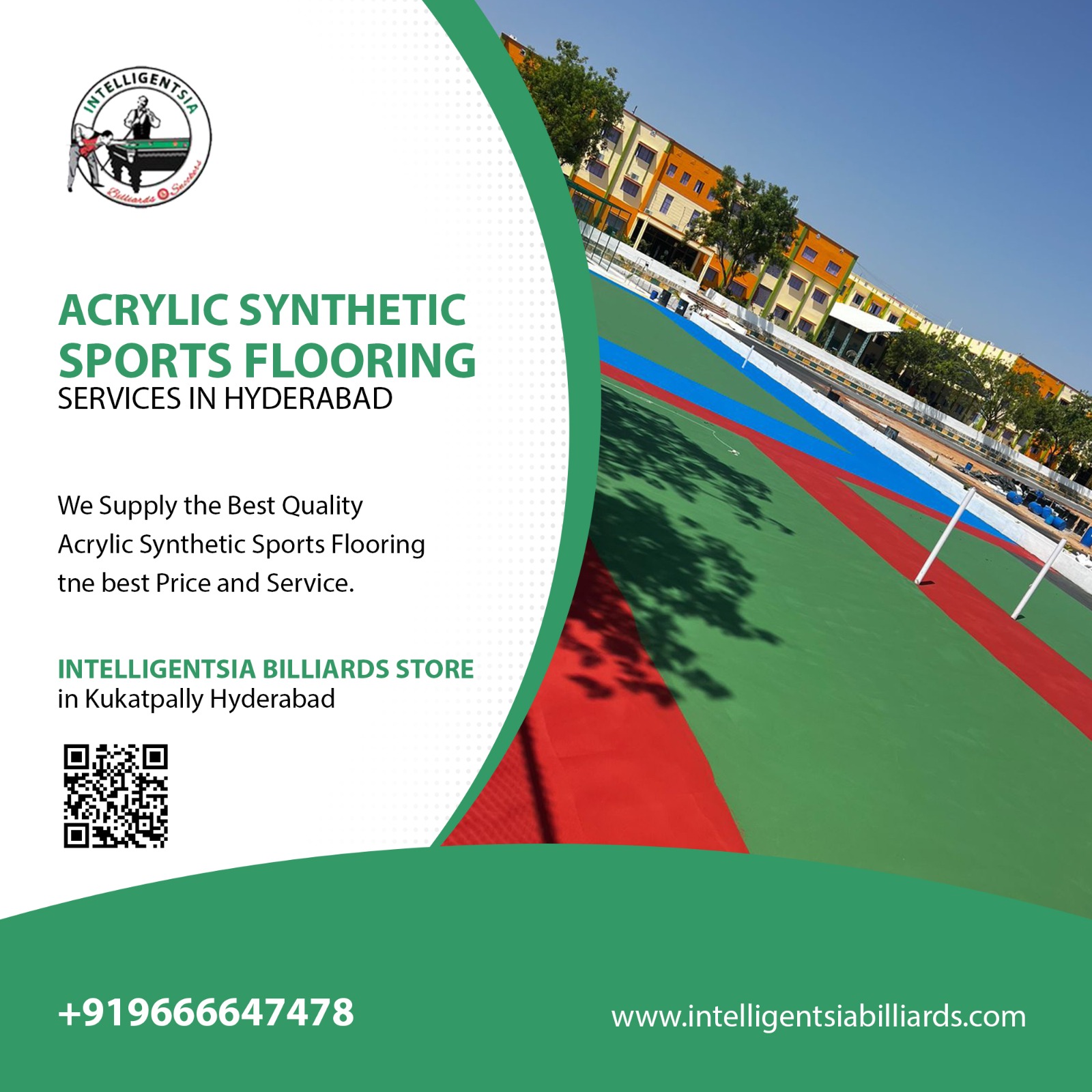 Acrylic Synthetic Sports Ground Flooring Services in Hyderabad